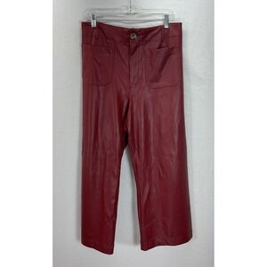 Anthropologie The Colette Crop Wide-Leg‎ Faux Leather Maeve Size 31 Stretch Soft